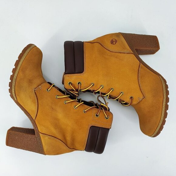 Timberland Women's Wheat Nubuck Leather Ankle Boot Size 9.5 - Picture 6 of 11